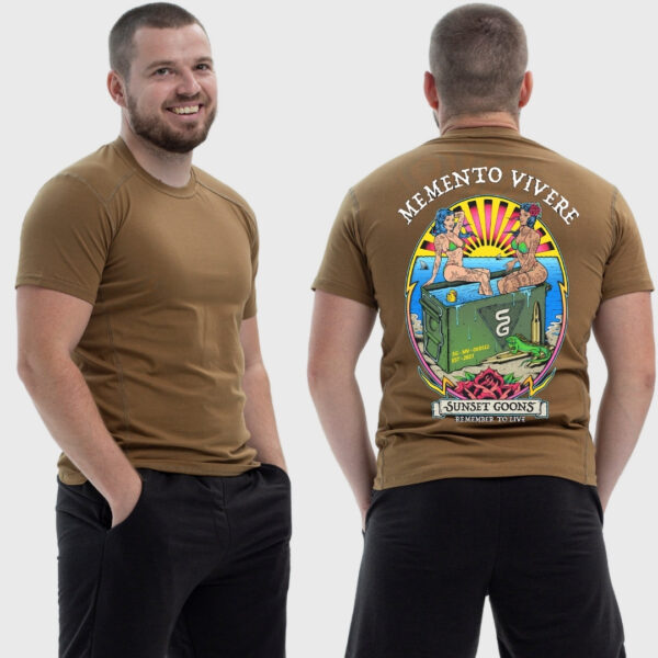 Мужская тактическая футболка Noxx в стиле милитари Sunset Goons девушки ящик снарядов пляж солнце, Койот