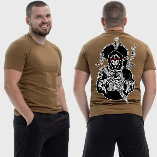 Мужская тактическая футболка Noxx в стиле милитари Sunset Goons faith in luck скелет наземной мины, Койот