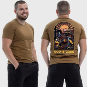 Мужская тактическая футболка Noxx в стиле милитари Sunset Goons Бог пошел скелеты у костра, Койот Мужская тактическая футболка Noxx в стиле милитари Sunset Goons Бог пошел скелеты у костра, Койот