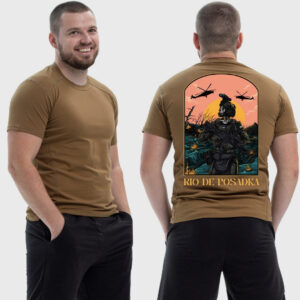 Мужская тактическая футболка Noxx в стиле милитари Sunset Goons Rio de Posadka скелет Рио де посадка, Койот