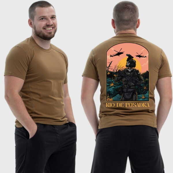 Мужская тактическая футболка Noxx в стиле милитари Sunset Goons Rio de Posadka скелет Рио де посадка, Койот Мужская тактическая футболка Noxx в стиле милитари Sunset Goons Rio de Posadka скелет Рио де посадка, Койот