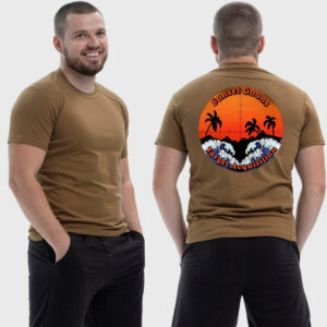 Мужская тактическая футболка Noxx в стиле милитари Sunset Goons морская пехота прицел пальмы, Койот Мужская тактическая футболка Noxx в стиле милитари Sunset Goons морская пехота прицел пальмы, Койот