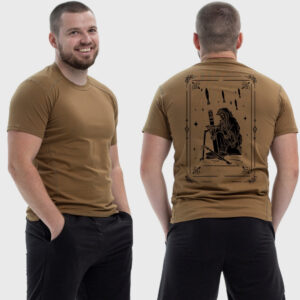 Мужская тактическая футболка Noxx в стиле милитари Machine gunner минометчик скелет с минометом, Койот Мужская тактическая футболка Noxx в стиле милитари Machine gunner минометчик скелет с минометом, Койот