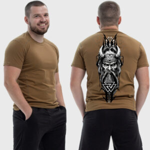 Мужская тактическая футболка Noxx в стиле милитари Викинг длинный арт руны, Койот Мужская тактическая футболка Noxx в стиле милитари Викинг длинный арт руны, Койот