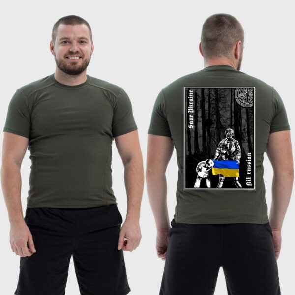Мужская тактическая футболка Noxx в стиле милитари Save Ukraine kill **sian военный флаг Украины, Хаки Мужская тактическая футболка Noxx в стиле милитари Save Ukraine kill **sian военный флаг Украины, Хаки