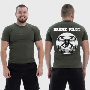Мужская тактическая футболка Noxx в стиле милитари Drone pilot FPV дрон с гранатой сброса, Хаки Мужская тактическая футболка Noxx в стиле милитари Drone pilot FPV дрон с гранатой сброса, Хаки