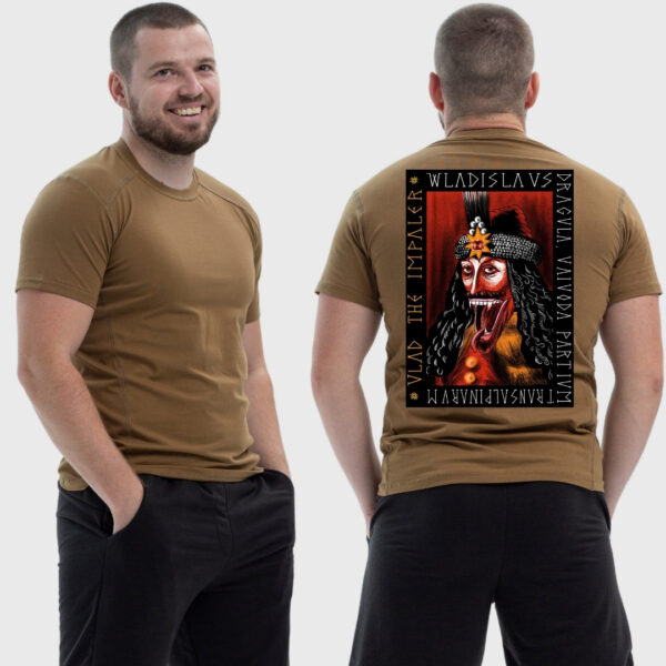 Мужская тактическая футболка Noxx в стиле милитари Граф Дракула Vladislav Dracula арт, Койот