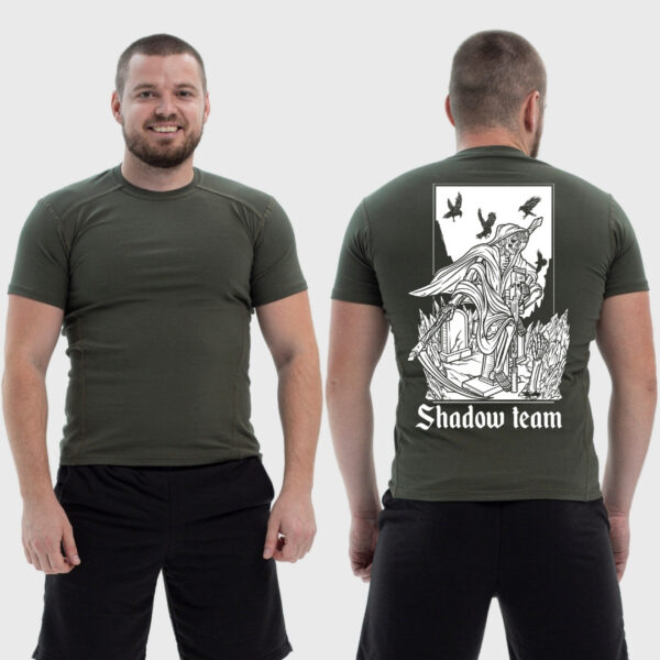 Мужская тактическая футболка Noxx в стиле милитари Shadow team скелет смерть на кладбище, Хаки Мужская тактическая футболка Noxx в стиле милитари Shadow team скелет смерть на кладбище, Хаки