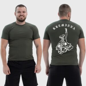 Мужская тактическая футболка Noxx в стиле милитари Кременная череп и кинжал, Хаки Мужская тактическая футболка Noxx в стиле милитари Кременная череп и кинжал, Хаки